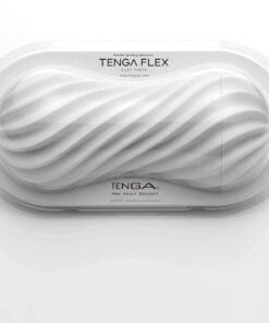 White Tenga Flex Silky Masturbator inside its clear plastic packaging