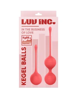 Ribbed Silicone Kegel Ball Set - Coral