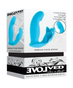 Evolved Spread Your Wings Dual Stimulation Vibrator - Blue