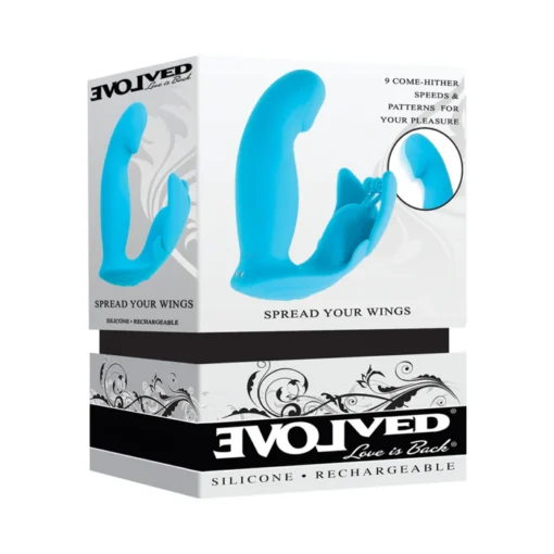 Evolved Spread Your Wings Dual Stimulation Vibrator - Blue