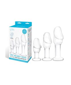 Helmet Head Anal Training Kit - Set of 3 (glass)