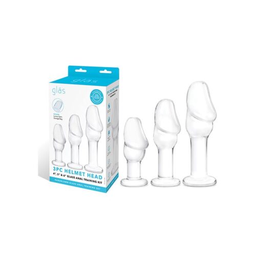 Helmet Head Anal Training Kit - Set of 3 (glass)