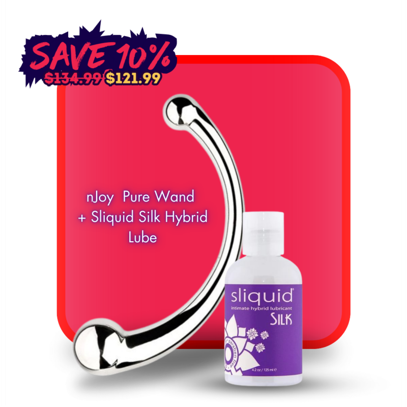 njoy Pure wand + Sliquid hybrid lube bundle
