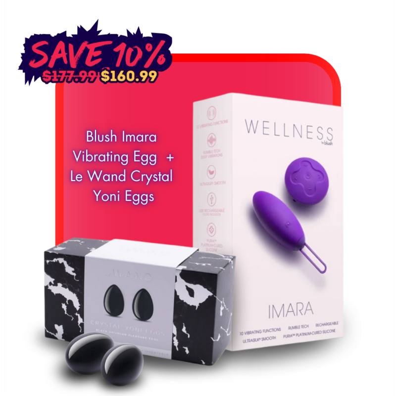 Blush Imara 
Vibrating Egg  +
Le Wand Crystal 
Yoni Eggs