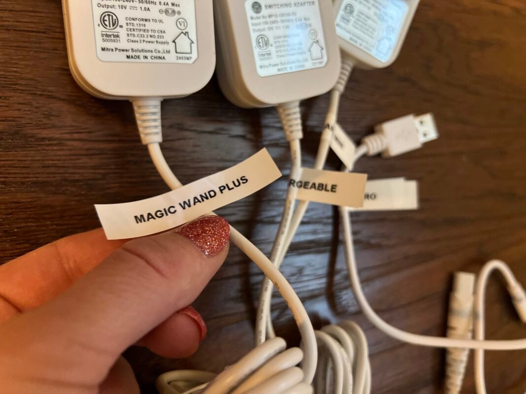 labeling cables in progress