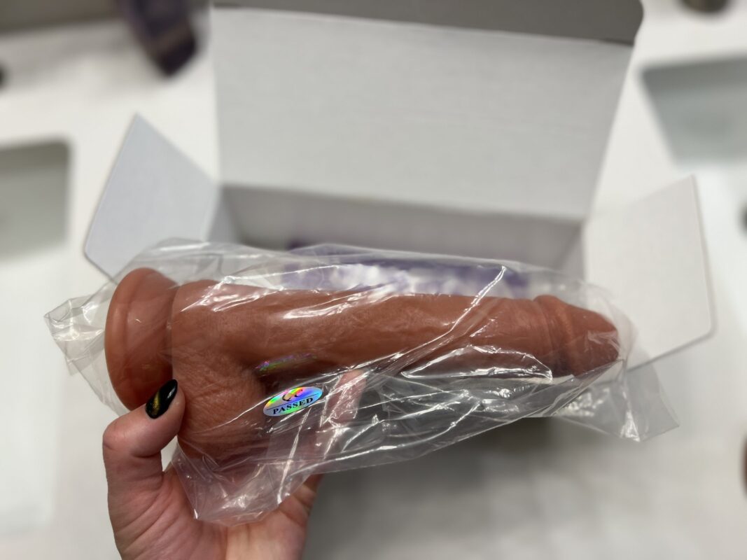 Fukena dildo in polybag and out of the box.