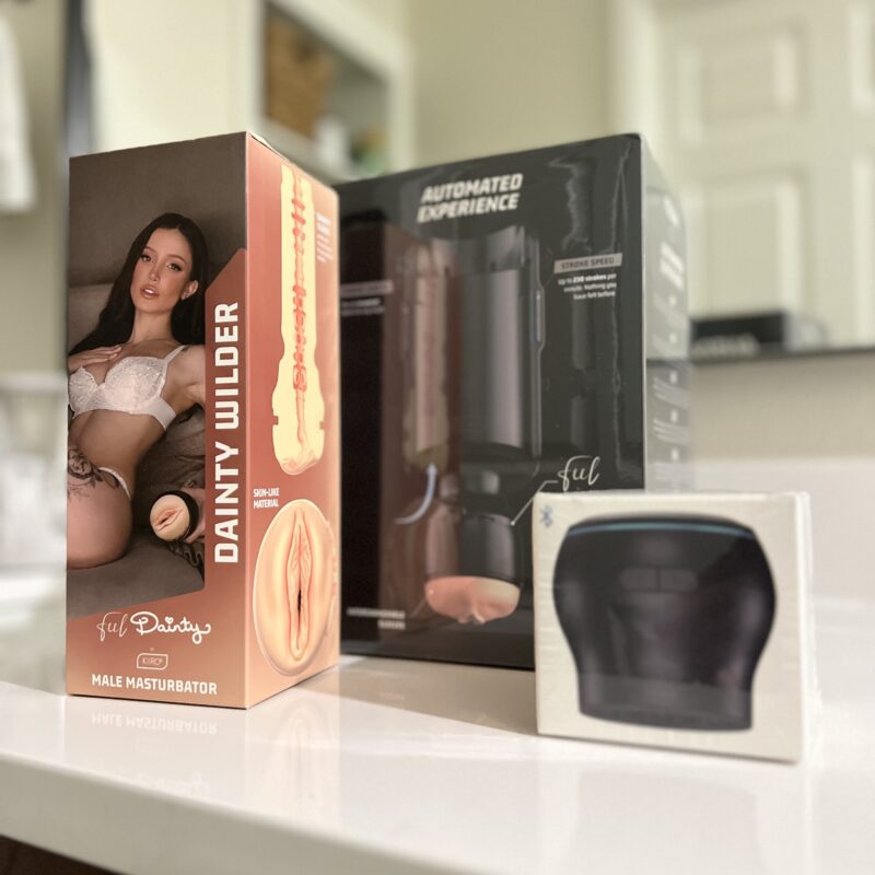 Kiiroo Keon, Kiiroo Feel Stroker Dainty Wilder, and Kiiroo PowerBlow attachment