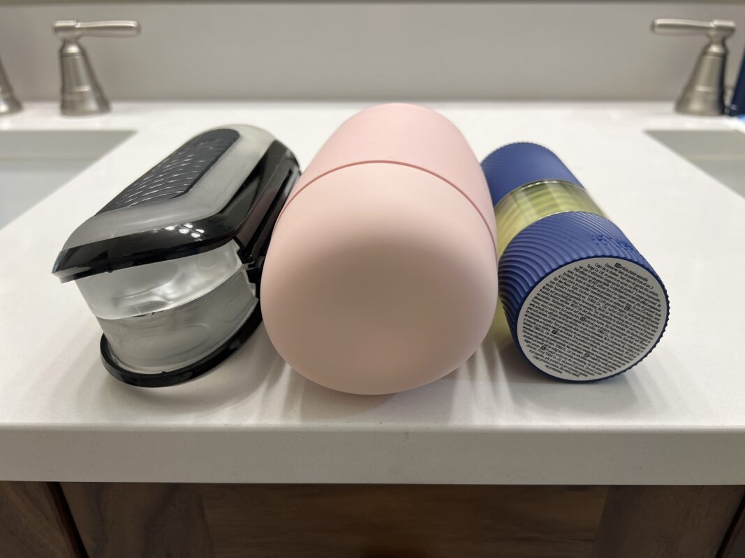 Puffy shown between the Tenga Flip Zero Gravity and Spinner