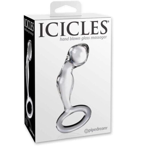 Icicles No 46 prostate plug by itself in a box