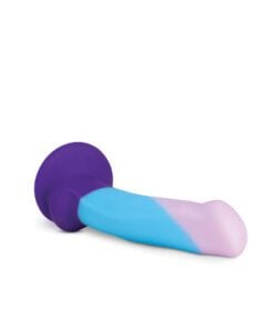 Avant D16 Purple Haze platinum silicone body safe dildo on its side