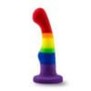 LGBT pride flag colored Avant P1 Pride Freedom platinum silicone gspot and prostate dildo