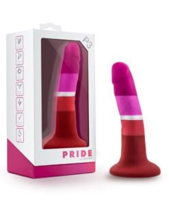 Lesbian flag coloredÂ Avant P3 Pride Beauty platinum silicone dildo with box