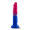 Bisexual pride flag coloredÂ Avant P8 Love platinum silicone dildo side view