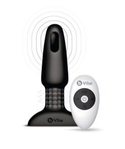 BlackÂ BVibe Rimming Plug Medium with remote control