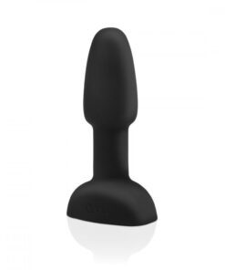 Product shot of the black rimming butt plug from B-Vibe