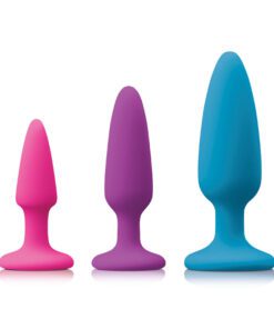 Three graduating sized silicone butt plugs from Colours