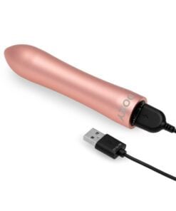 Doxy bullet vibrator in rose gold with charging cable