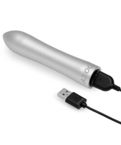 Doxy bullet vibrator in silver with charging cable