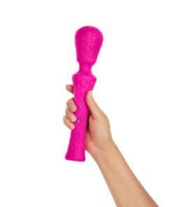 Hand holding a waterproof pinkÂ Â wand vibratorÂ 