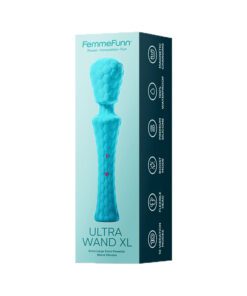 Box for a waterproof turquoise wand vibratorÂ 