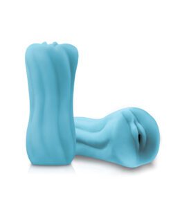 Two blue Firefly Yoni AssÂ silicone masterbaters