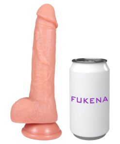 Fukena Handyman Light Dildo next to a can for size