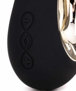 Black Lelo Soraya g-spot vibrator closeup of silicone