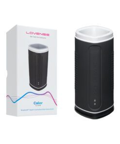 Lovense Calor Black Masturbator with warming and vibrating box with product