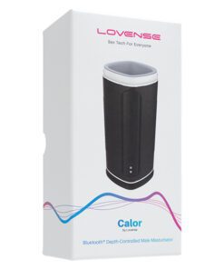 Lovense Calor Black Masturbator with warming and vibrating box