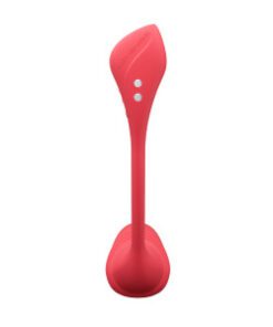 Back view of the red Lovense Vulse egg shaped vibrator 