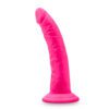 Neon Pink 7.5" Neo Elite dildo standing up