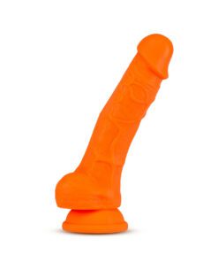 Orange 7.5" Neo Elite dildo standing up