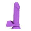 Neon Purple 8" Neo Elite dildo standing up