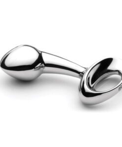 Stainless steel nJoy medium sized butt plugÂ  by itself