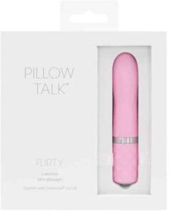 Pink Pillow Talk Flirty bullet vibrator in its box