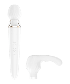 Closeup of the Satisfyer Double Wand-er vibrator g-spot headÂ 