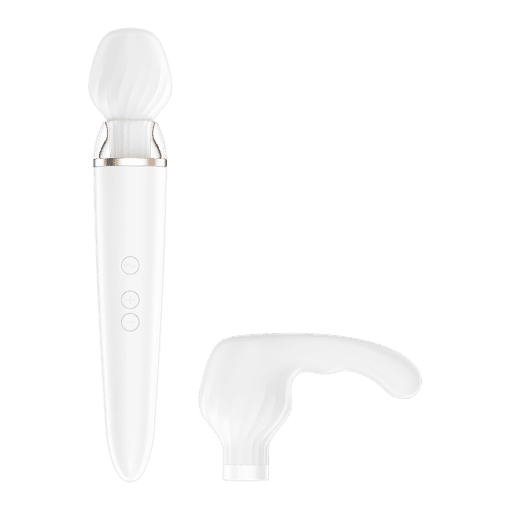 Closeup of the Satisfyer Double Wand-er vibrator g-spot headÂ 