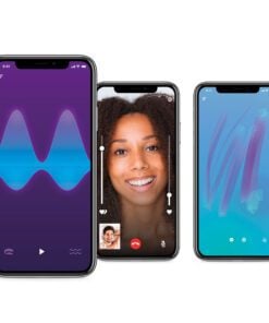 Three phones with each showing different screens of the We-Vibe Mobile App