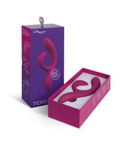 Purple We-Vibe Nova 2 rabbit and g-spot vibrator in an opened box