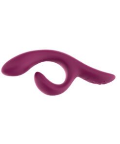 Purple We-Vibe Nova 2 rabbit and g-spot vibrator facing down on a white background