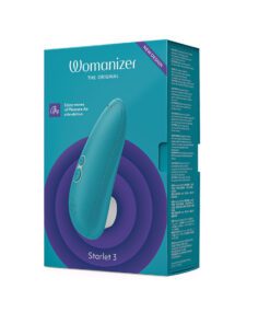 Box of the TurquoiseÂ Womanizer Starlet 3Â Air Pulse Vibrator